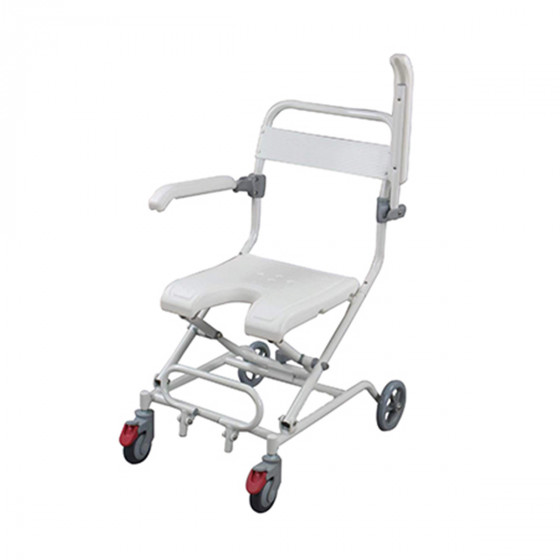 SILLA DE BAÑO PLEGABLE CON REPOSABRAZOS ABATIBLE - U360