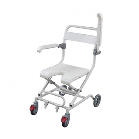 SILLA DE BAÑO PLEGABLE CON REPOSABRAZOS ABATIBLE - U360